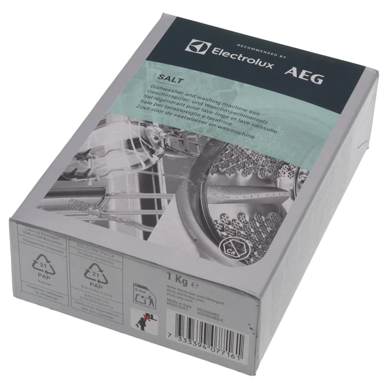 Electrolux AEG Zanussi 1kg sale lavastoviglie lavatrice rinnovo decalcificatore
