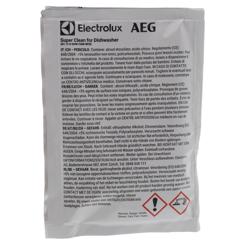 Electrolux 2x polvere Super Clean sgrassante sanificante per lavastoviglie potente