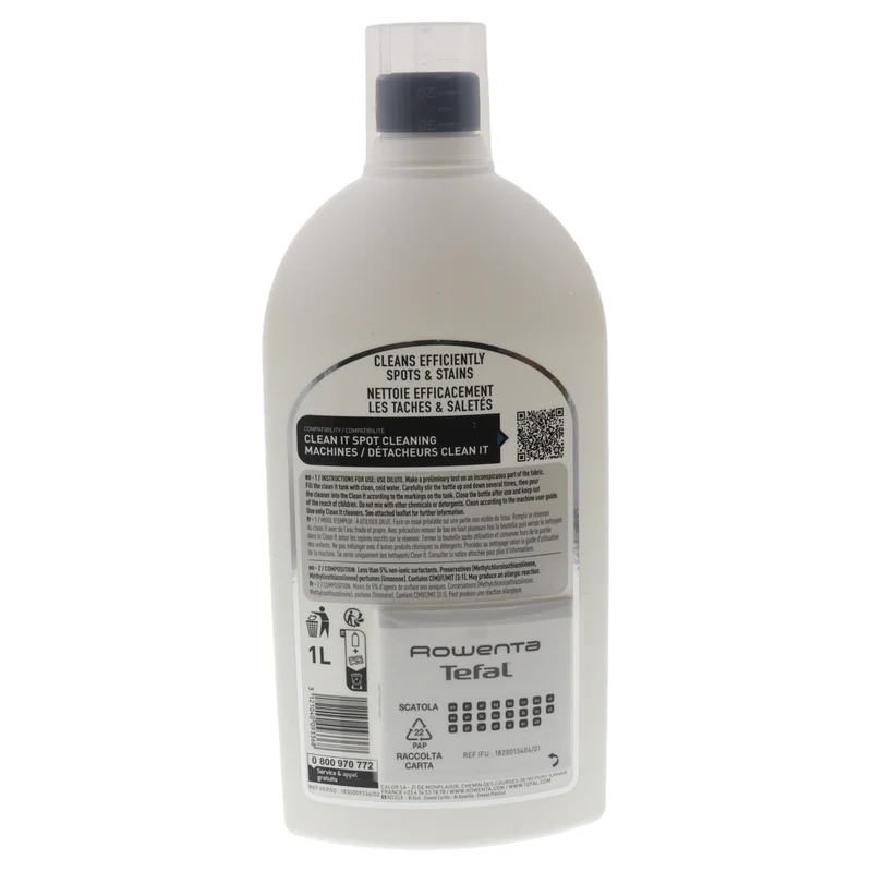 Rowenta detergente 1L standard lavatappeti Clean It IN5010 IN5020 IZ5020