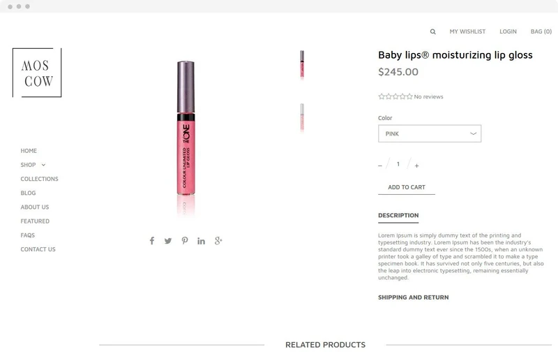 Beauty Store Moscow Shopify Theme