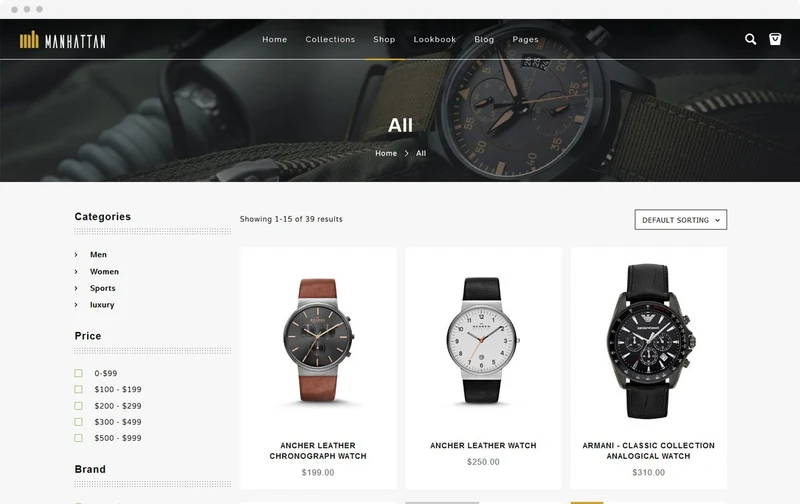 Men's Fashion Store Manhattan Shopify Theme